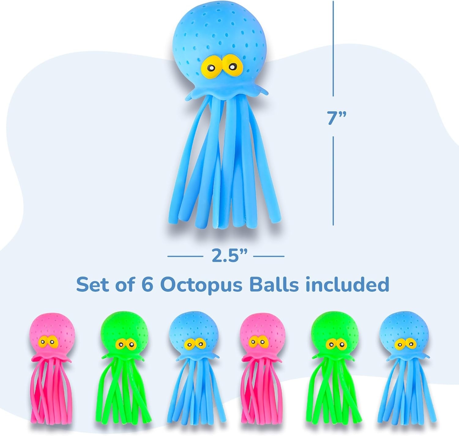 image:imageArtCreativity Octopus Water Balls Pack of 6 Pool Toys for Toddlers 35 Sensory Stress Relief Toy for Kids Beach Water Toys amp Swimming Toy for Toddlers Cute Goodie Bag Fillers for Boys amp Girls6 Octopus Balls