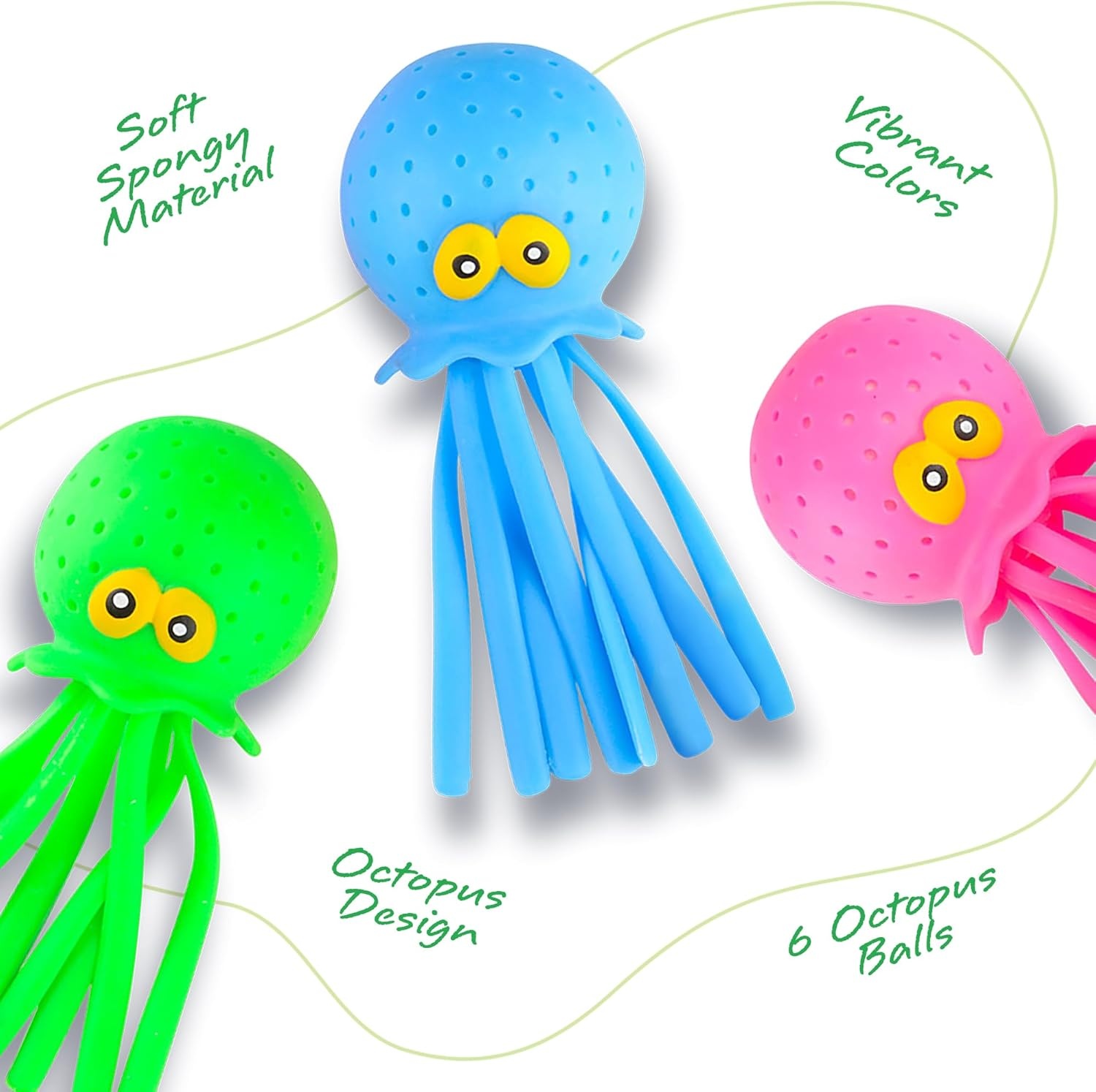 image:imageArtCreativity Octopus Water Balls Pack of 6 Pool Toys for Toddlers 35 Sensory Stress Relief Toy for Kids Beach Water Toys amp Swimming Toy for Toddlers Cute Goodie Bag Fillers for Boys amp Girls6 Octopus Balls