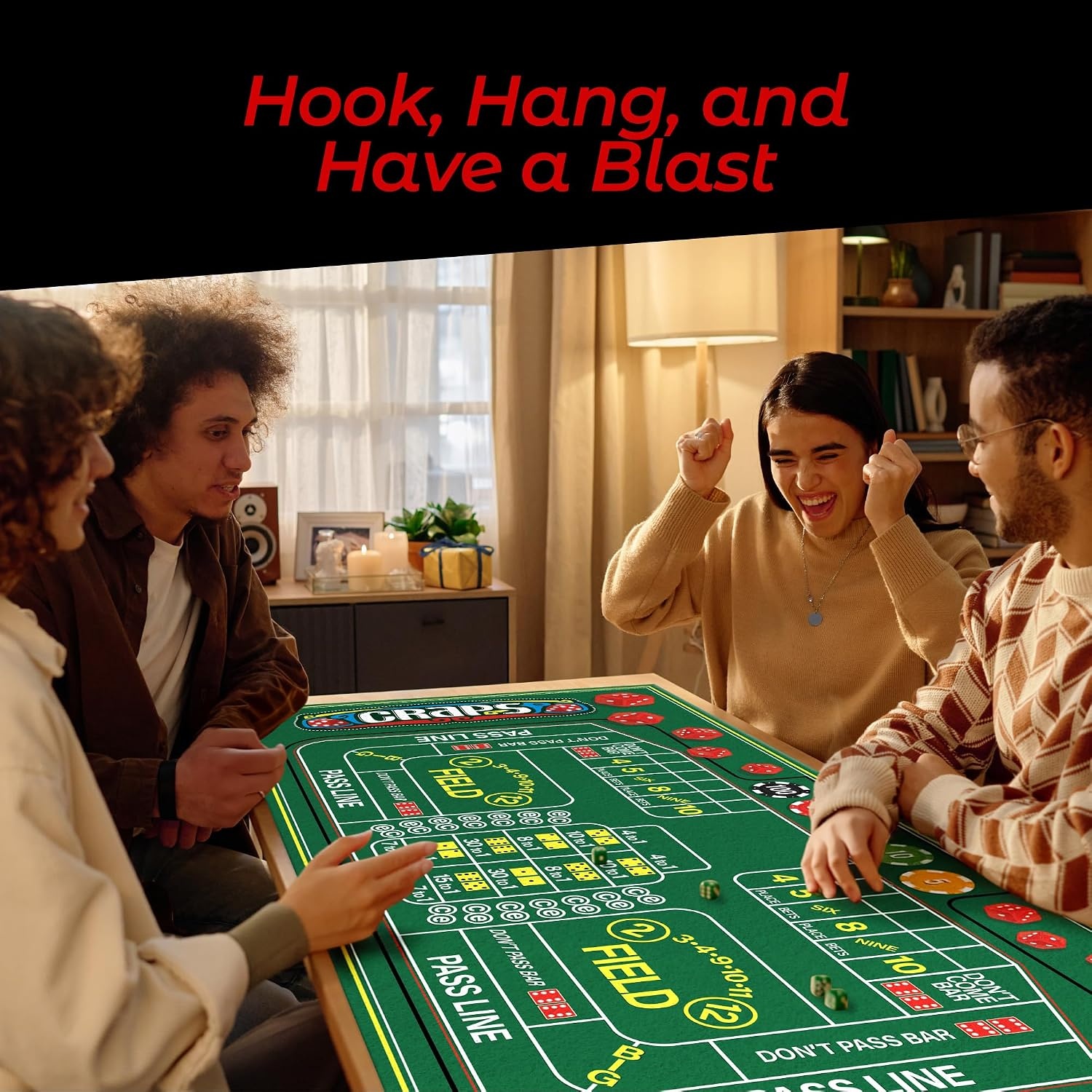 image:imageGamie Double Sided Felt Casino Mat 36 x 72 for Blackjack amp Texas Holdem Poker 2in1 Texas Holdem Poker Mat amp Blackjack Mat Professional Grade Poker Tabletop Mat with Instructions BookletCraps Roulette