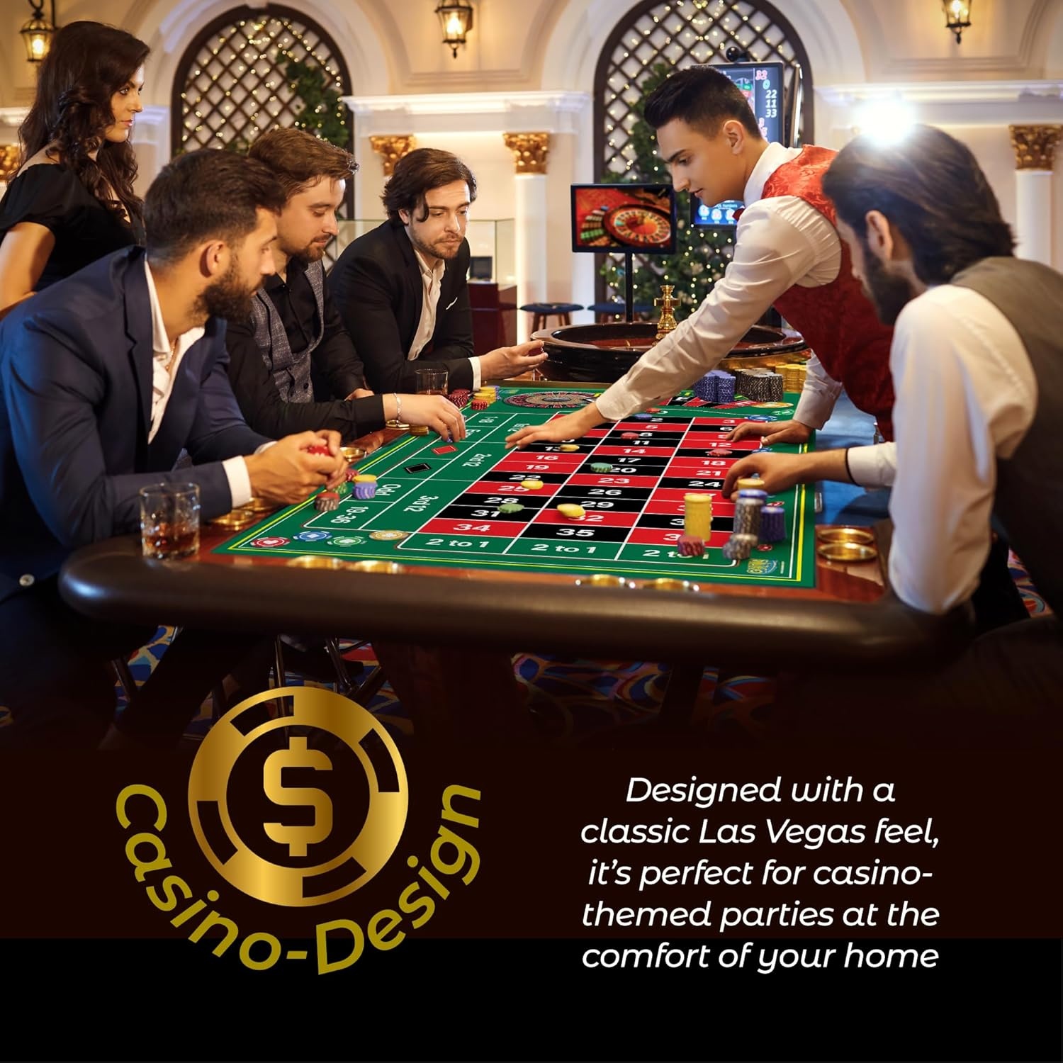 image:imageGamie Double Sided Felt Casino Mat 36 x 72 for Blackjack amp Texas Holdem Poker 2in1 Texas Holdem Poker Mat amp Blackjack Mat Professional Grade Poker Tabletop Mat with Instructions BookletCraps Roulette